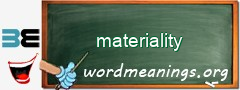 WordMeaning blackboard for materiality